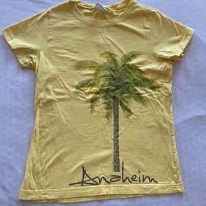 Yellow Glitter Anaheim CA Palm Tree TShirt